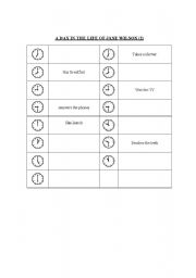 English Worksheet: Routine and times