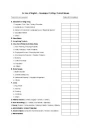 English Worksheet: Newspaper Cutting File