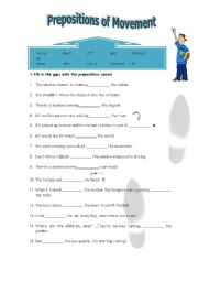 English Worksheet: Prepositions of movement