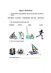 English Worksheet: Sports