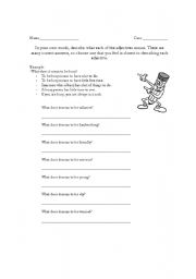 English worksheet: Describing adjectives