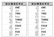 English Worksheet: 1-5 Numbers - Information (colouring)