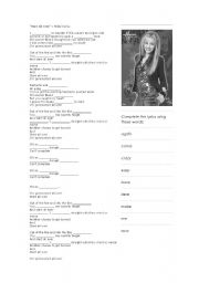 English Worksheet: Lets sing along - Start All Over by Miley Cyrus