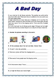 English Worksheet: Simple Past of To Be