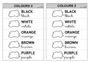 English Worksheet: 5 First Colours 2/2 (colouring) - Information