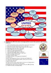 English Worksheet: THE UNITED STATES INTRODUCTION Page 3