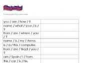 English Worksheet: Sentences order