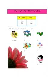 English Worksheet: Personal Pronouns