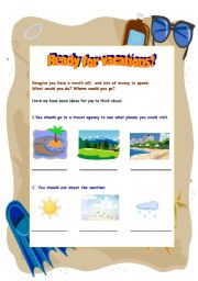 English Worksheet: Ready for vacations?  part 1