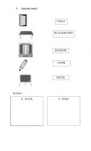 English Worksheet: School Objects 1