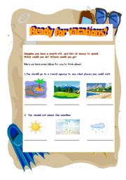 English Worksheet: Ready for vacations!!!!  - full version