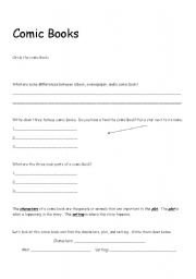 English Worksheet: All about comic books