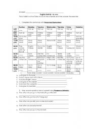English Worksheet: Frequency Adverbs and Frequency Expressions