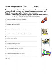 English Worksheet: short and long answers