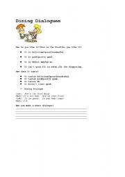 English worksheet: Dining Dialogue