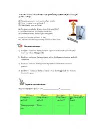 English worksheet: present perfect rules