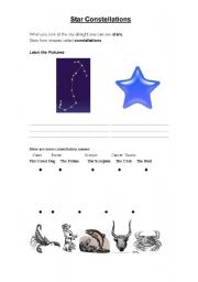 English worksheet: Star Constellations