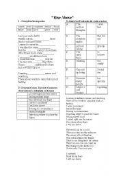 English worksheet: SONG OF 