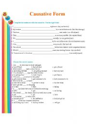 English Worksheet: Causative Form