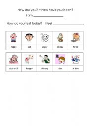 English Worksheet: feelings