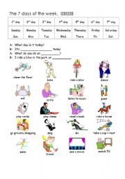 English Worksheet: daily activity