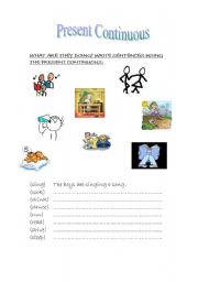 English worksheet: WHAT ARE THEY DOING?