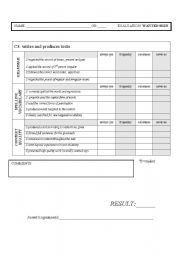 English Worksheet: Evaluation Grid (for writing activities-projects)