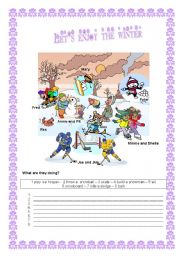 English Worksheet: LETS ENJOY THE WINTER