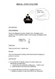 English worksheet: Brake Even