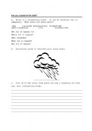 English Worksheet: Are you scared of the dark
