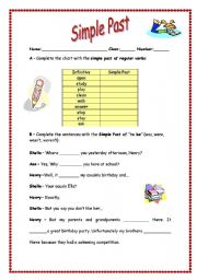 English Worksheet: Exercises - Simple Past