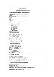 English worksheet: Song