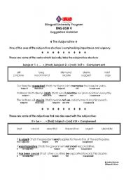 English Worksheet: Subjunctive Guide