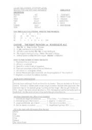 English worksheet: WORKSHEET L1