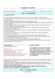 English Worksheet: Song Analysis Lesson Plan