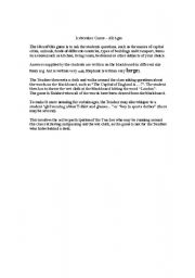 English Worksheet: Wet Cloth Icebreaker