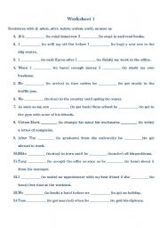 English Worksheet: Future Clauses