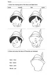 English Worksheet: Pinocchio