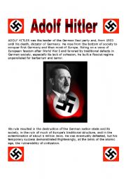 English Worksheet: Adolf Hitler and the Nazi Party