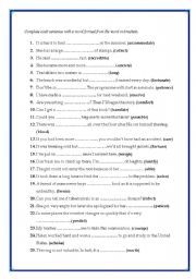 English Worksheet: word formation