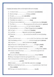 English Worksheet: word formation