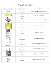 English Worksheet: Prepositions of time