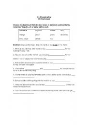 English worksheet: Shopping