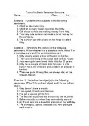 English Worksheet: sentences