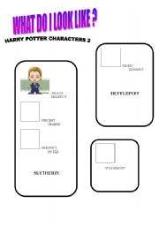 English worksheet: WHAT DO I LOOK LIKE HARRY POTTER CHARACTERS 2