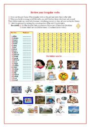 English Worksheet: Review your irregular verbs