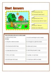 English Worksheet: Short answers