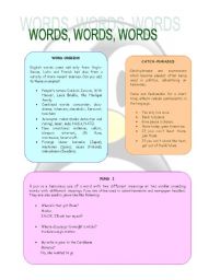 English Worksheet: Wors, Words, Words