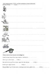 English worksheet: hobbies and handcrfafts