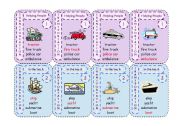 English Worksheet: A cards game  transportation part 1/3